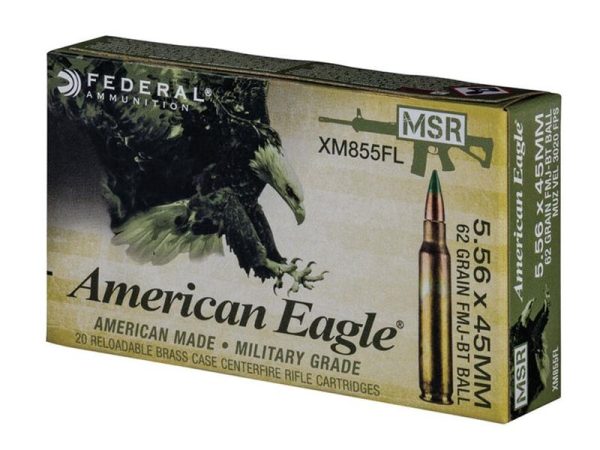 Federal 5.56mm XF855FL 62gr FMJ Steel Core 20rd