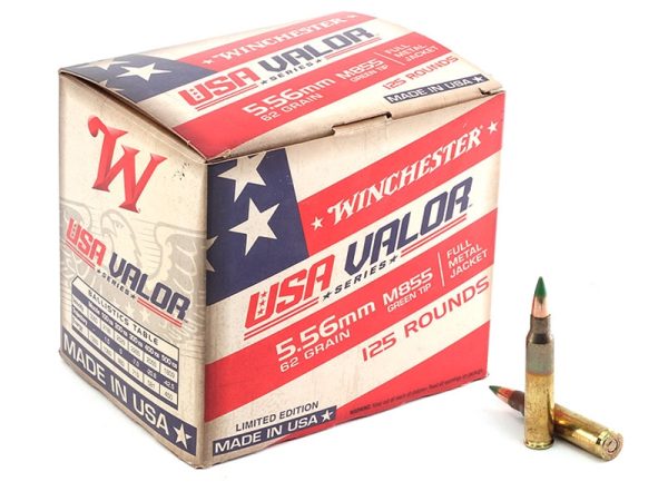 Winchester USA Valor 5.56mm 62gr NATO M855 FMJ Green Tip 125rd