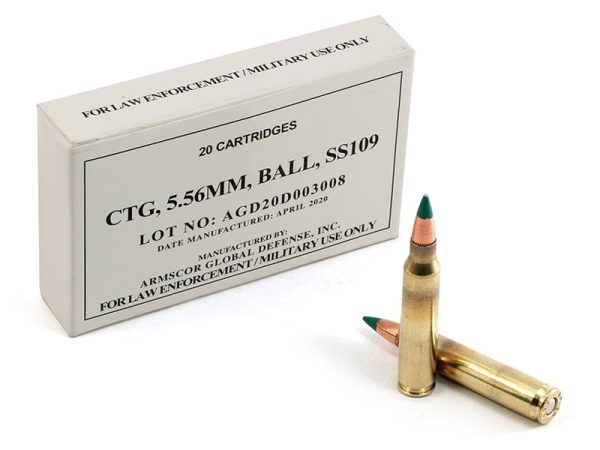 Armscor 5.56mm 62gr FMJ SS109 Green Tip