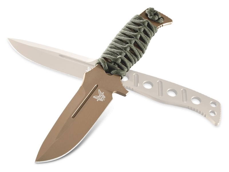 Benchmade Fixed Adamas 4.2' Knife, FDE/OD Green Paracord