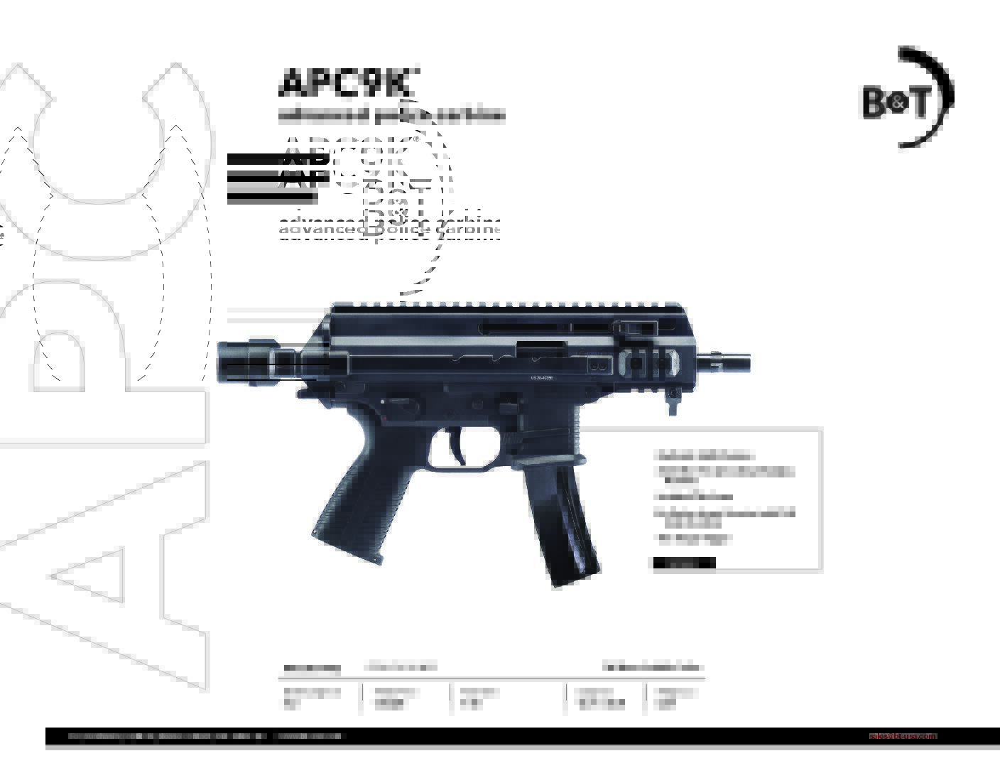 B&T APC9K MP5 Mag Model with Billet Machined Lower & Telescopic Brace Adapter BT-361765-02-MP5