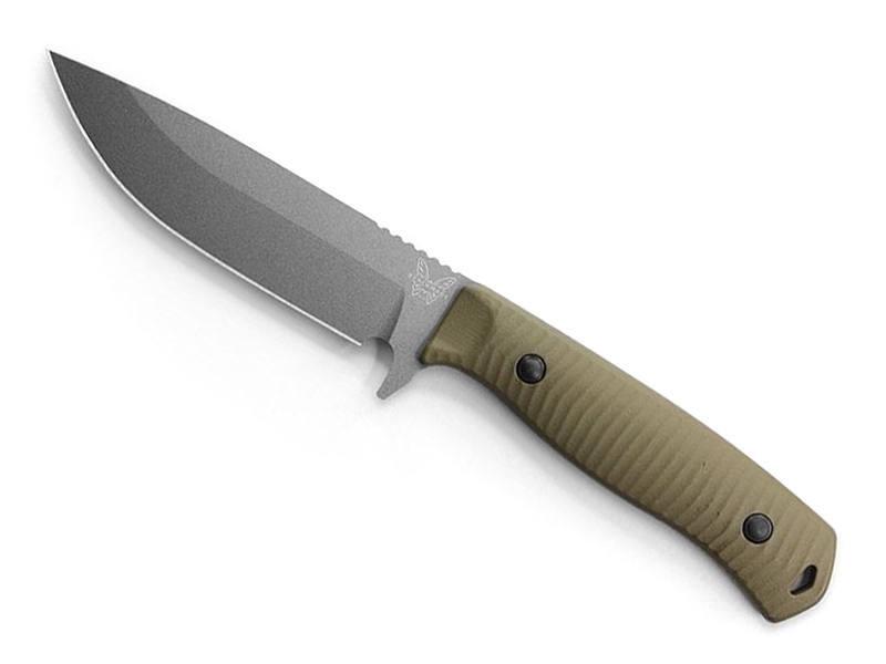 Benchmade Anonimus 5' Fixed Knife, Tungsten Grey/OD Green G10