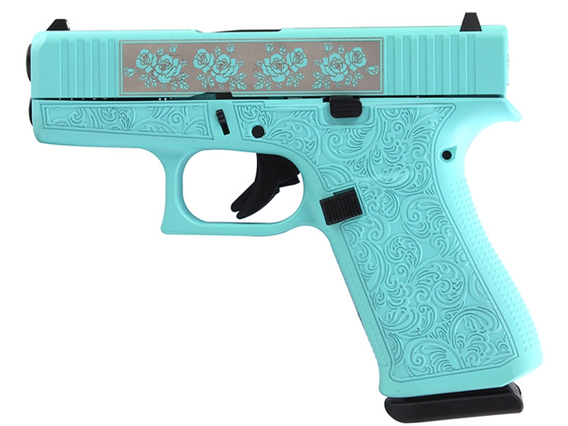 Glock 43X 'Glock & Rose' Tiffany Blue Pistol