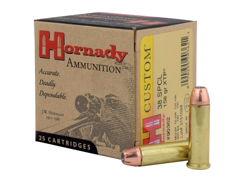 Hornady Custom .38Spl 158gr XTP 25rd