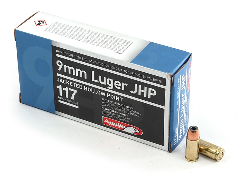 Aguila Jacketed Hollow Point 9mm 117gr 50rd