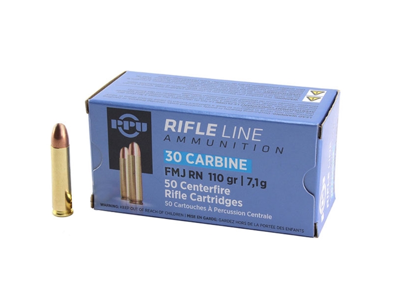PPU .30 Carbine 110gr FMJ Round Nose 50rd