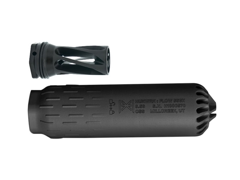 HuxWrx Flow 556K Suppressor w/ Flash Hider-QD 556, Black