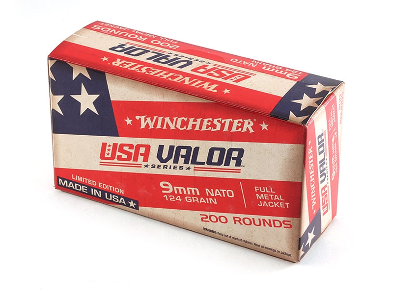 Winchester USA Valor 9mm 124gr FMJ 200rd