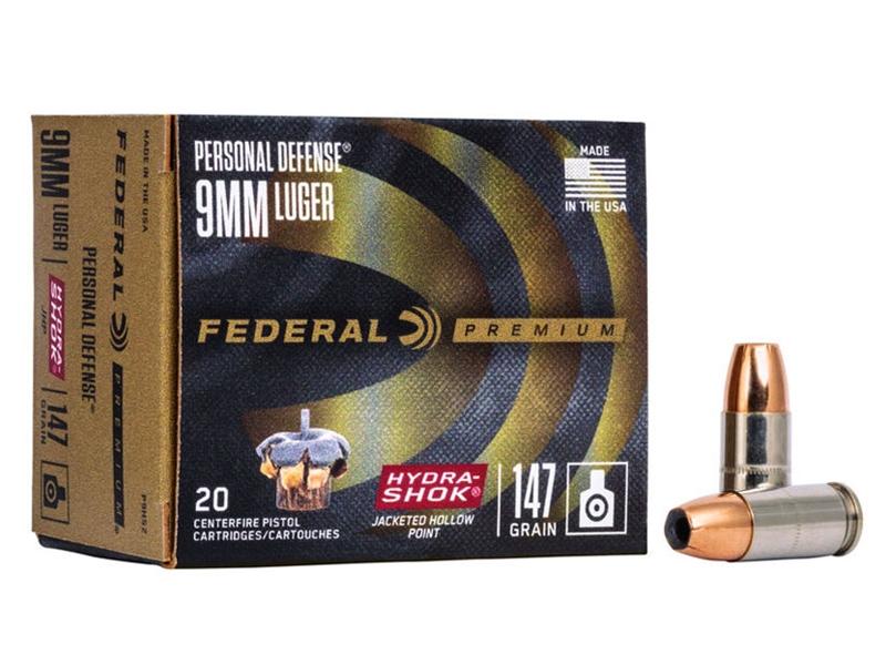 Federal Premium Vital Shok 9mm Hydra-Shok JHP 147gr 20rd