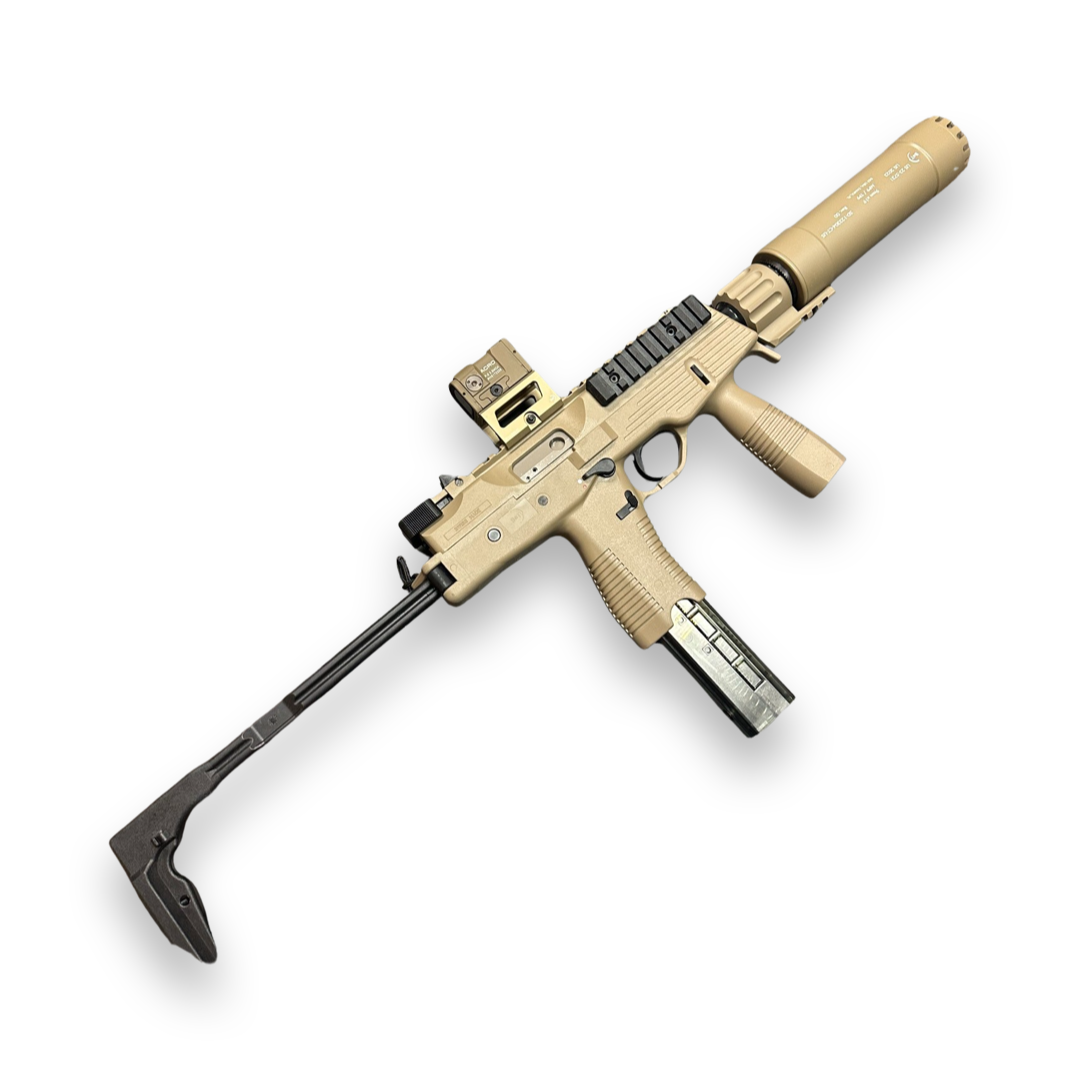 B&T TP9 SBR COYOTE TAN /TP9 SUPPRESSOR PACKAGE (Optic sold separately)