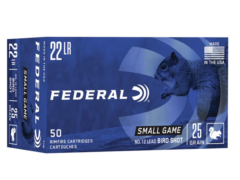 Federal Small Game 22LR 25gr #12 Lead Bird Shot 50rd