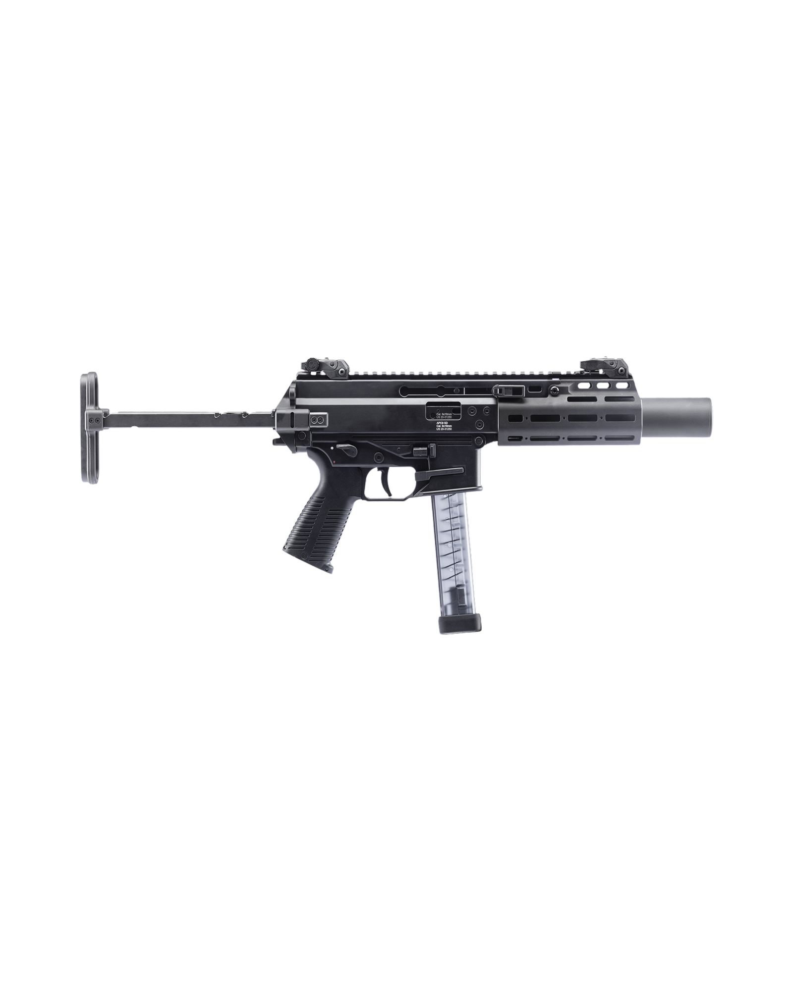 B&T APC9 SD SBR with Telescopic Stock, 10” Compact Suppressor APC9SD
