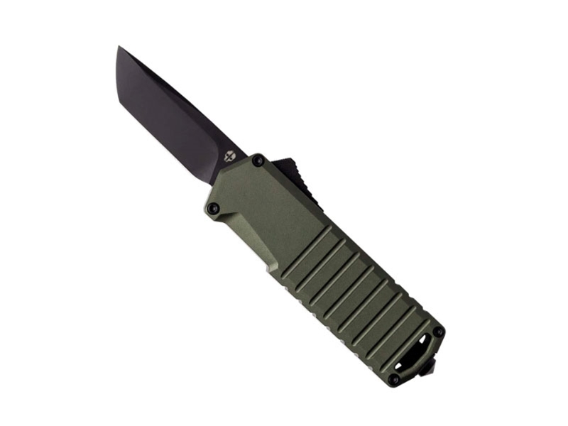 Tekto A2 Badger 1.85' OTF Knife, OD Green Aluminum