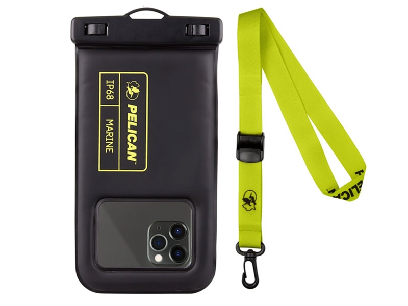 Pelican Universal Marine Waterproof Floating Pouch, Black/Lime Green