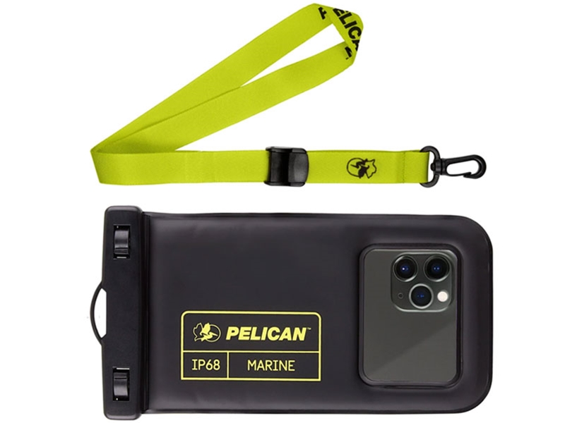 Pelican Universal Marine Waterproof Floating Pouch XL, Black/Neon Green
