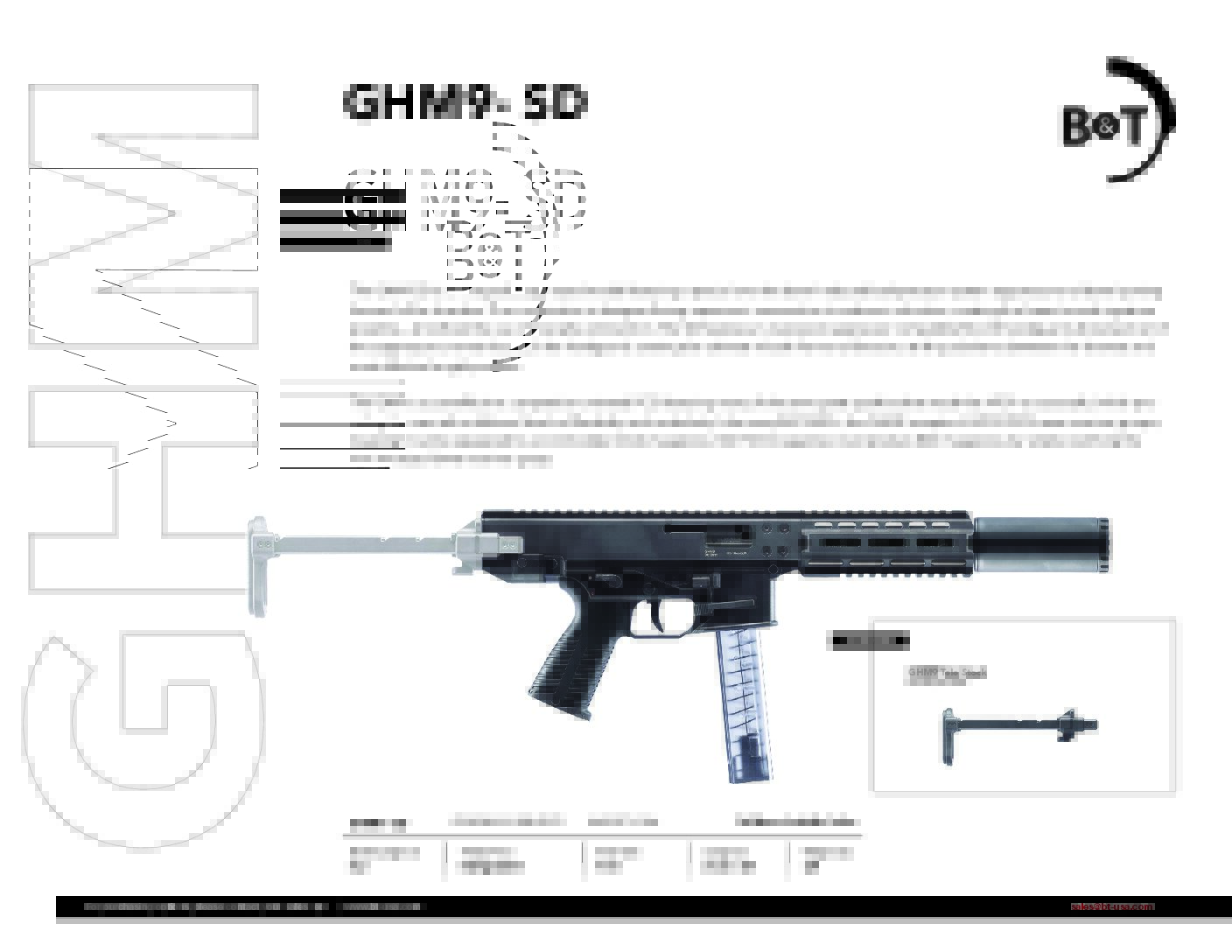 B&T GHM9-SD GEN 3 Pistol With RBS Suppressor