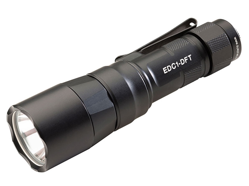 SureFire EDC1-DFT Dual Fuel Turbo 25/650 Lumen Flashlight, Black
