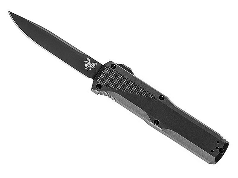 Benchmade Phaeton 3.45' Auto OTF Knife, Black DLC/Black Aluminum