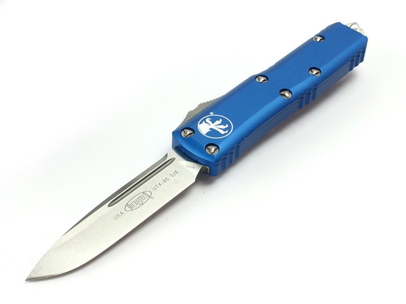 Microtech Knives UTX-85 3' S/E Stonewashed, Blue Aluminum