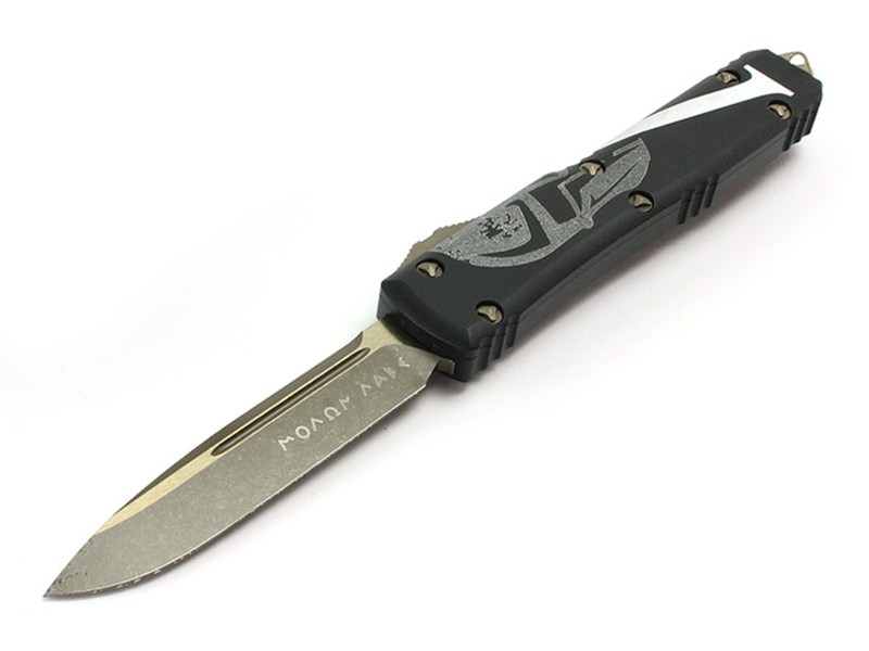 Microtech Knives Ultratech Apocalyptic 3.46' S/E Bronze, Molon Labe