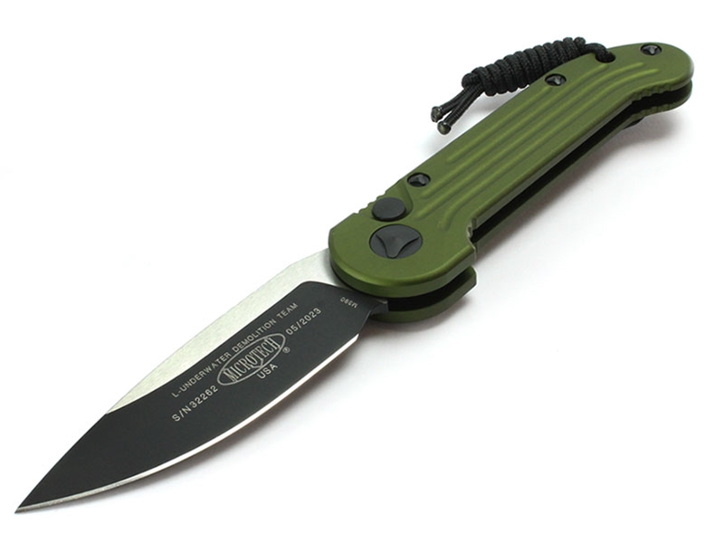 Microtech Knives LUDT Auto 3.37' S/E Black, OD Green Aluminum