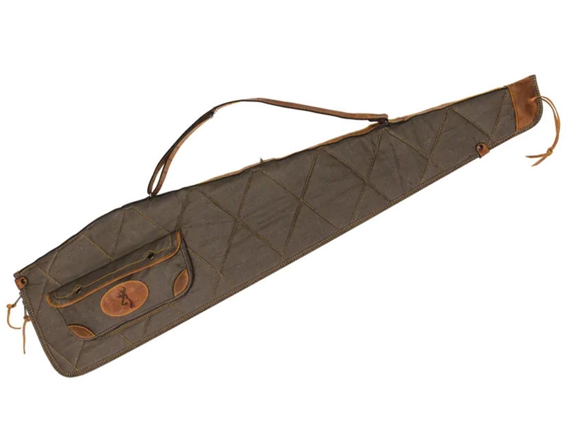 Browning Lona 48' Canvas/Leather Scoped Rifle Case, Flint Brown