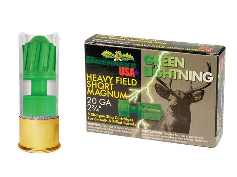 Brenneke Green Lightning 20GA 2.75' 1oz Slug 5rd