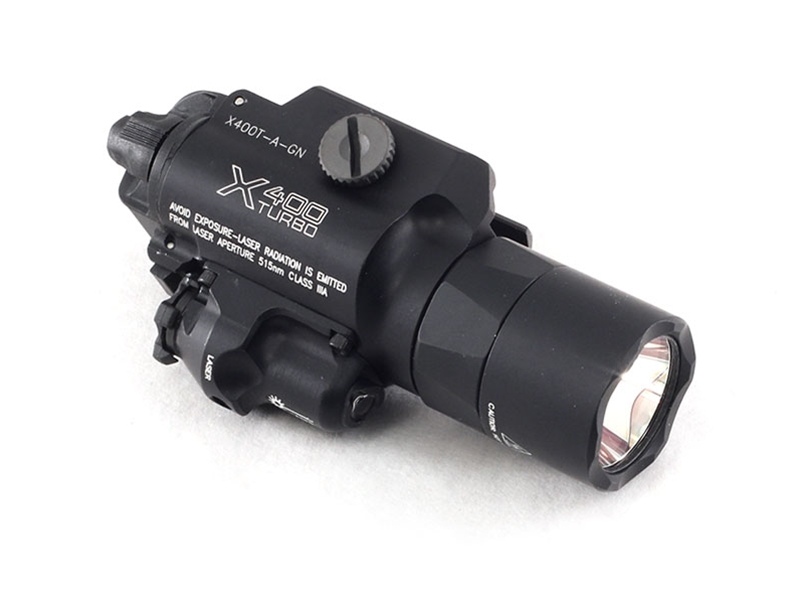 SureFire X400T-A Turbo RailLock Weaponlight/Green Laser, Black