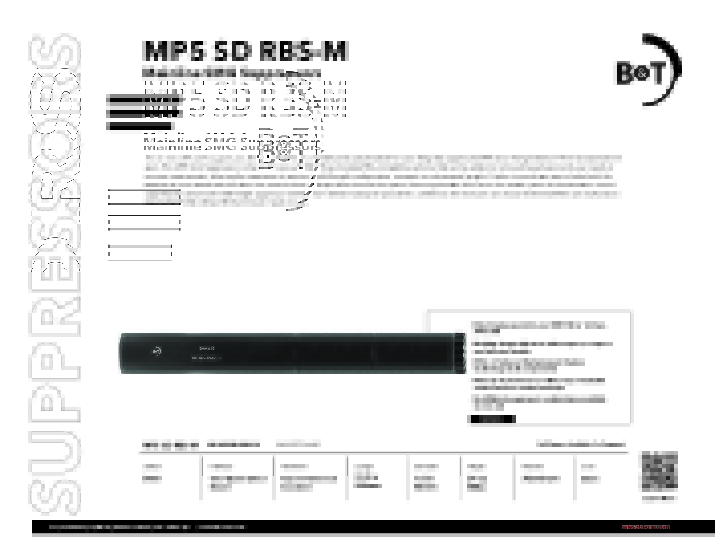 B&T MP5 SD RBS-M Modular MP5SD Suppressor  SD-MP5SD-RBS-M
