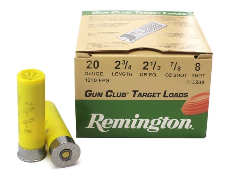 Remington Gun Club Target 20GA 2 3/4' 7/8oz #8 Target 25rd
