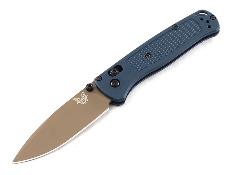 Benchmade Bugout 3.24' AXIS Folding Knife, FDE/Crater Blue Grivory