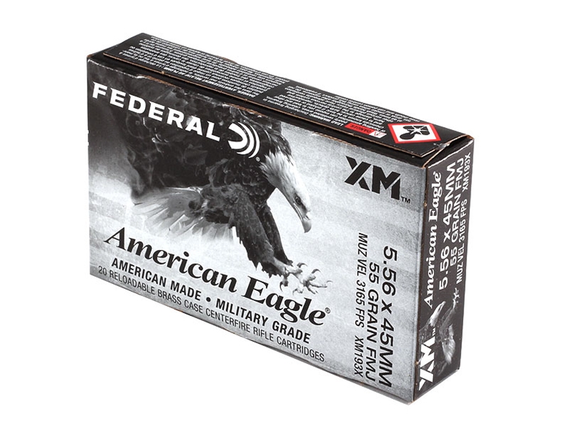 Federal 5.56 NATO 55gr FMJBT 20rd