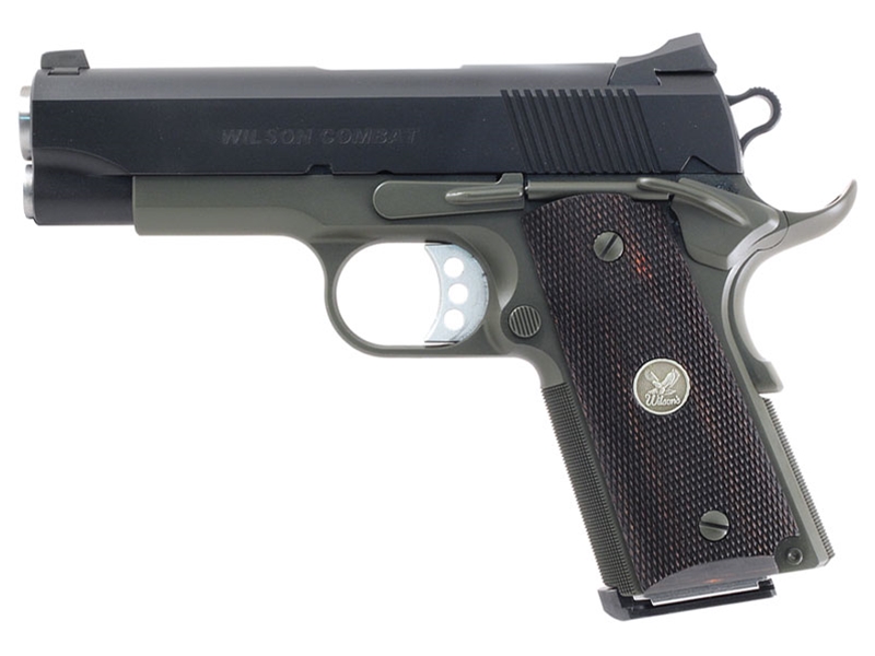 Wilson Combat CA CQB Compact .45ACP 4' Pistol, Black/OD Green