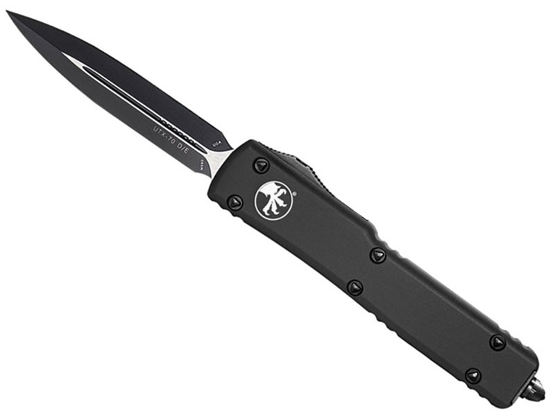 Microtech UTX-70 2.41' OTF Black Double Edge Dagger, Black