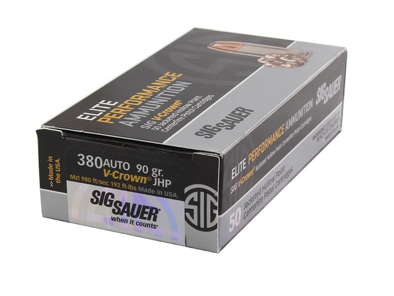 Sig Sauer Elite V-Crown .380ACP 90gr JHP 50rd