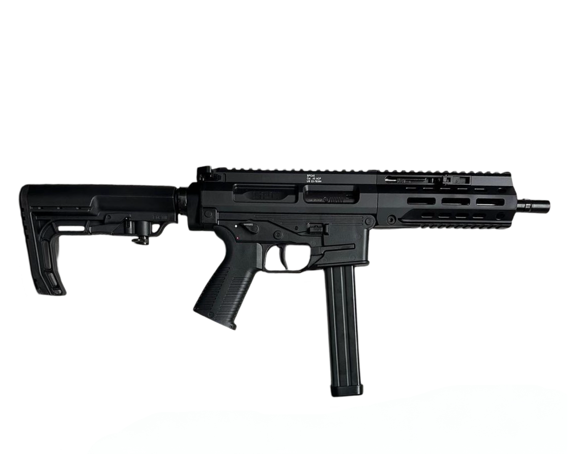 B&T SPC45 SBR with 9” Tri-Lug barrel and full Length Handguard BT-500168-SBR-RS –