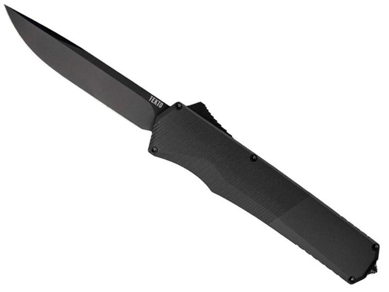 Tekto A5 Spry Drop Point 3.5' OTF Knife, Black Aluminum