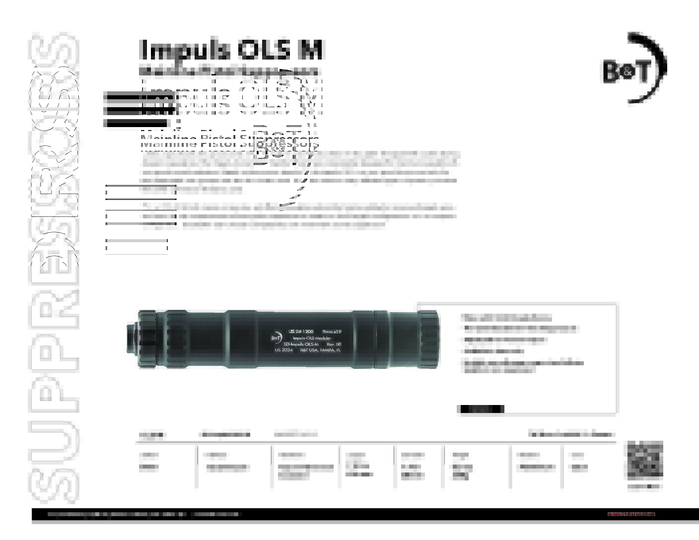 B&T Impuls OLS M Modular Pistol Suppressor SD-Impuls-OLS-M