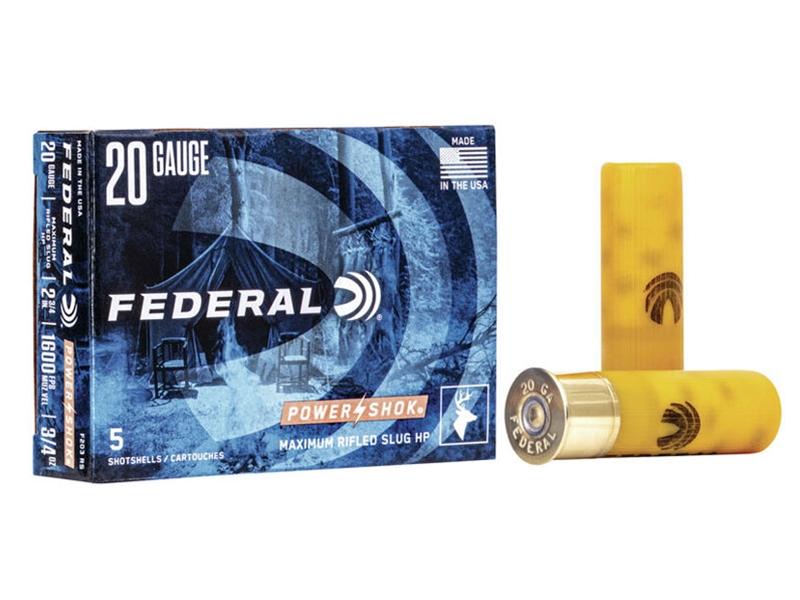 Federal Power-Shok 20GA 2.75' Hollow Point Rifled Slug 5rd