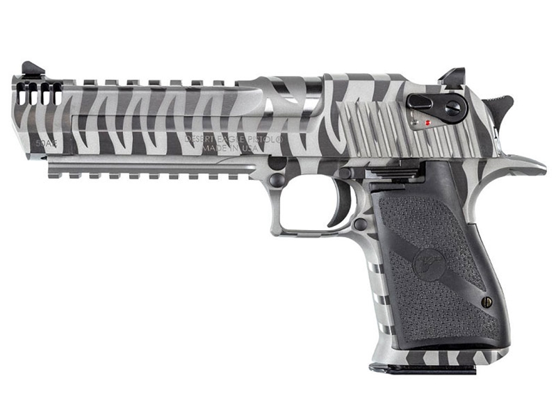 Desert Eagle .50AE 7rd 6' White Tiger Stripe w/ Integral Muzzle Brake