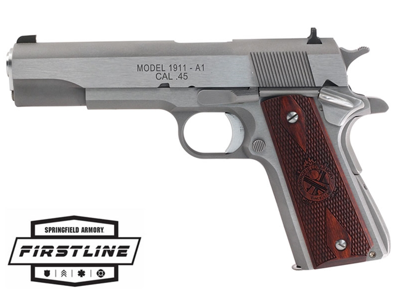 Springfield CA 1911 Mil-Spec .45ACP 5' 7rd Pistol, Stainless - Firstline Program