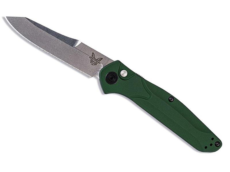 Benchmade Auto Osborne 3.4' Folding Knife, Green Aluminum