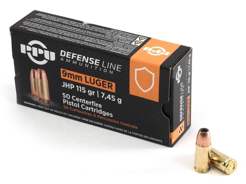 PPU Defense 9mm 115gr JHP 50rd