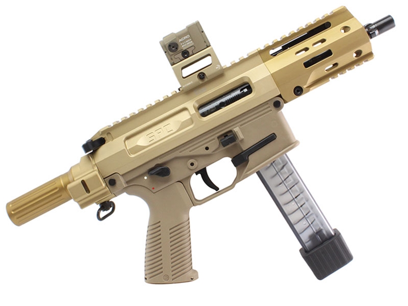 B&T SPC9 PDW 9mm 6' Pistol, Coyote Tan w/ ACRO P-2