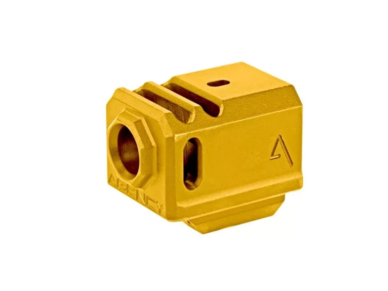 Agency Arms 417C Glock 43 Single Port Compensator, Gold