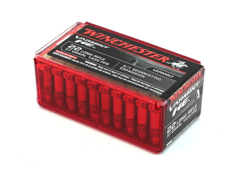 Winchester Varmint HE .22LR 37gr 3/1 Segmenting Expansion 50rd