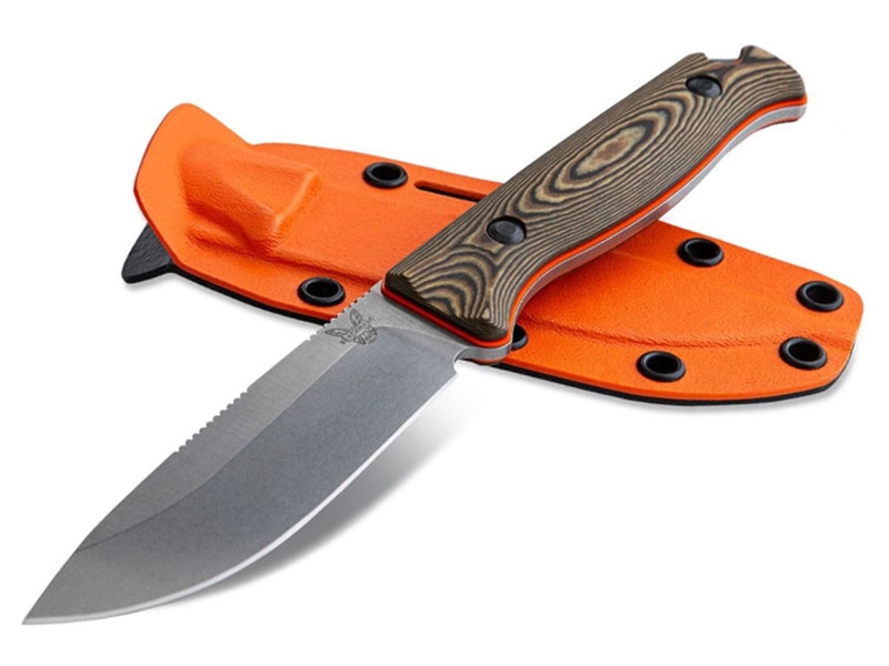 Benchmade Saddle Mountain Skinner 4.2' Fixed Knife, Richlite & Orange G10
