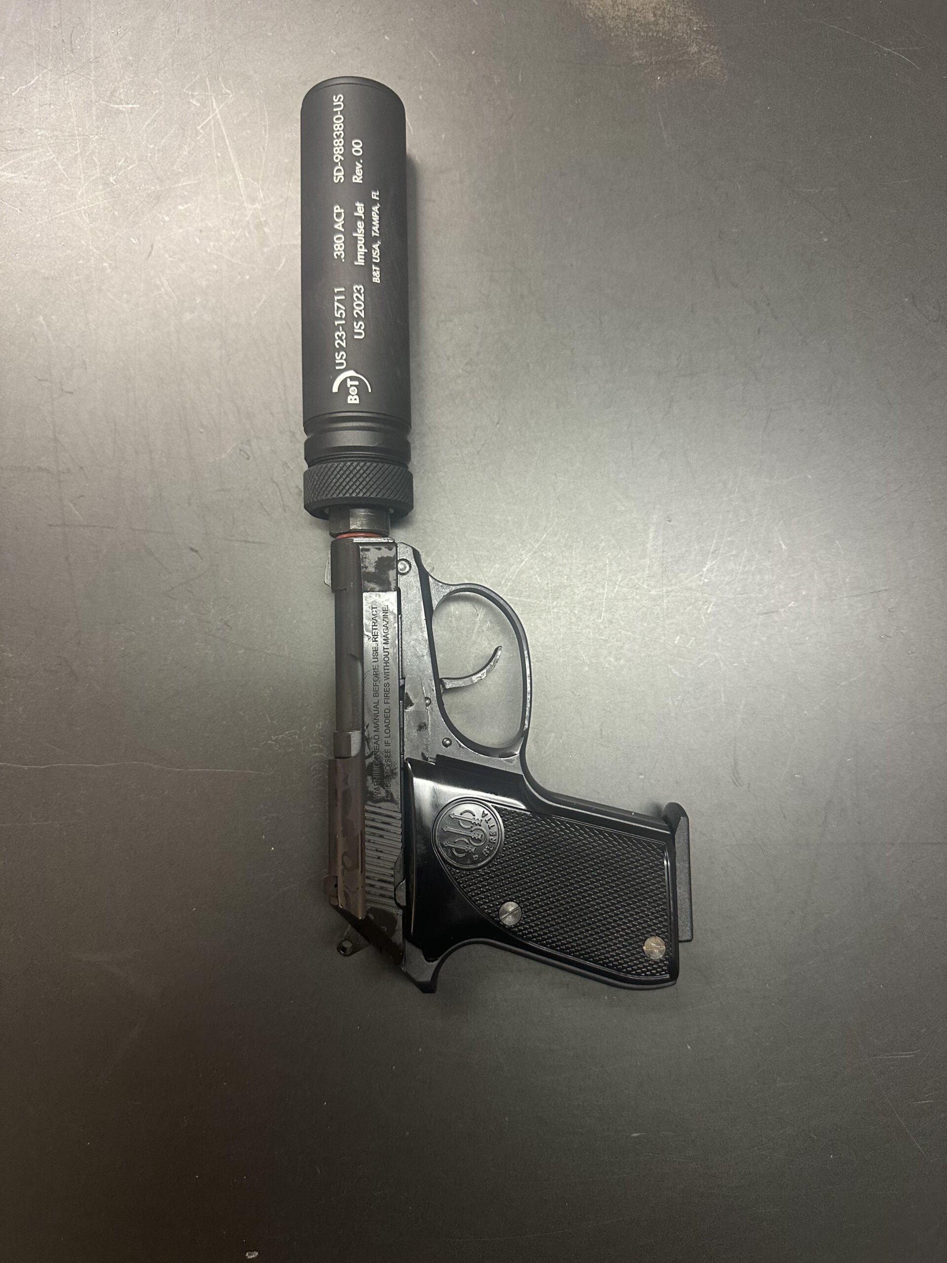 Beretta 3032 Tomcat .32 Covert Pistol with  B&T Impulse .380 (JET) Suppressor SD-988380-US