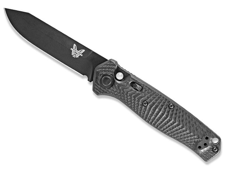 Benchmade Mediator 3.3' Auto Folding Knife, Black/Black G10