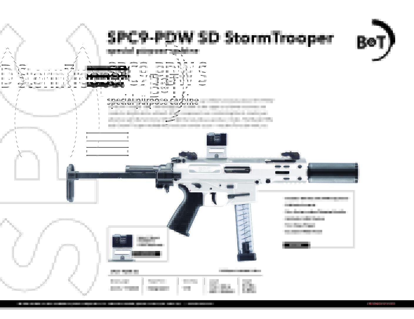 B&T SPC9 PDW SD StormTrooper Edition PISTOL Version (*stock sold separately)
